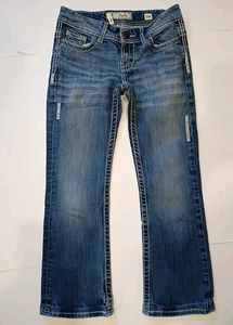 BKE Denim Jeans Payton Womens 26R Blue Bootcut Low Rise Stretch Heavy Stitch - Picture 1 of 7