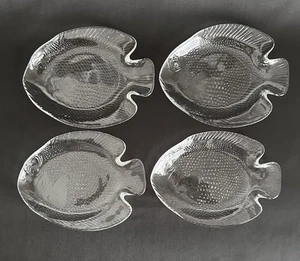 6 Arcoroc Poisson 6"X5" Glas Fisch Form Teller Vintage Mid Century. J.G Durand - Bild 1 von 9