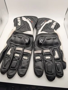 NEW Spidi STS-R Motorcycle Gloves Medium Black/White Gauntlet - Picture 1 of 3