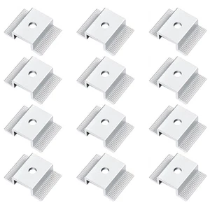 12pcs Solar Panel Mounting Clamps With High Strength Aluminum Alloy Materials - Picture 1 of 8