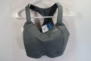 Brooks Sports Bra Women's Size 32F Gray Running Racerback Scoopback NEW - Picture 1 of 9