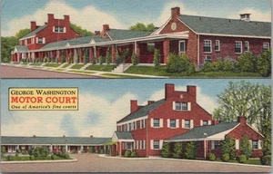 Fredericksburg, Virginia Postcard GEORGE WASHINGTON MOTOR COURT Curteich Linen - Imagen 1 de 2