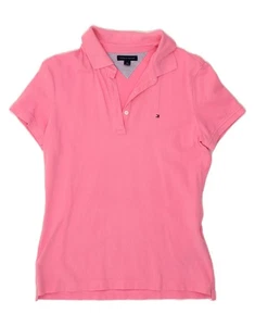 TOMMY HILFIGER Womens Polo Shirt UK 12 Medium Pink Cotton BK12 - Picture 1 of 3