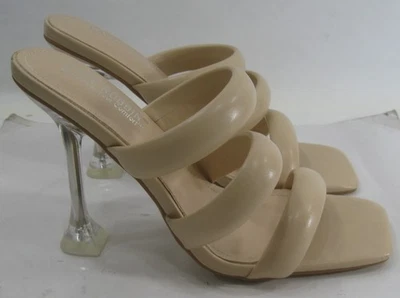 CAPE ROBBIN Skintone 4.5"High Heel THREE  STRAP  SLIP ON Shoes  WOMEN  Size  7 - Image 1 of 4