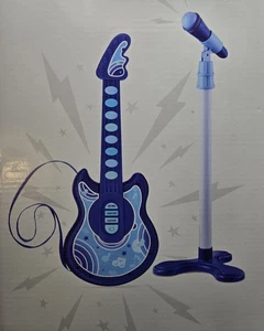 19-Inch Kids Electric Toy Guitar with Microphone and Stand - Blue Musical Toy - Picture 1 of 1