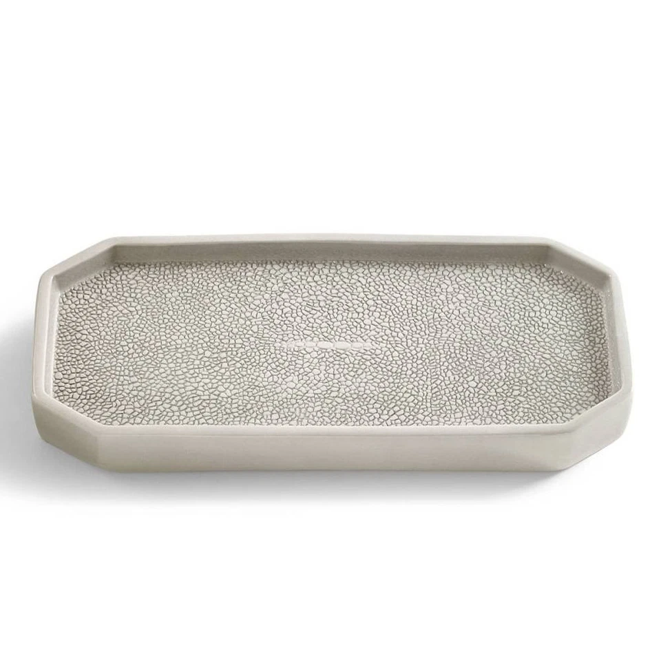 Bandeja de accesorios de baño Shagreen porcelana/gris Foto 1 de 1