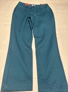 Pantalones/pantalones clásicos al tobillo Merona azul verdoso texturizados elásticos - talla 8 - Imagen 1 de 15