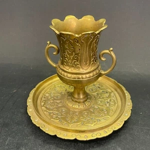 Pyrogène avec porte-allumettes, coupelle et frottoir en bronze - Imagen 1 de 8