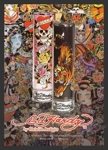 2000s Ed Hardy by Christian Audigier Tattoo Inspired Print Advertisement Ad 2008 - Picture 1 of 1