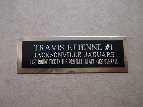 Travis Etienne Football Card Jacksonville Jaguars Card Plaque Nameplate 1" X 3" Cover