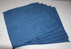 5 Navy 15"x15" 85% Polyester 15% Polyamide Microfiber Wiping Auto Detail Towels - Picture 1 of 6