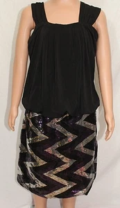 Hollyworld New York Pailletten Glitzer entzückendes Mädchen Kleid Gr. 10 neu ohne Etikett Farbe schwarz - Bild 1 von 7