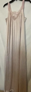 Vtg Vanity Fair 2 piece Sexy Lingerie Pink silky Long gown and Matching robe Med - Picture 1 of 7