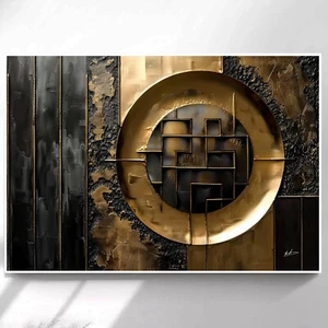Leinwand Bild XXL Abstrakt Gold Metall Optik 3D Wandbilder XXL Wohnzimmer 6966 - Bild 1 von 7
