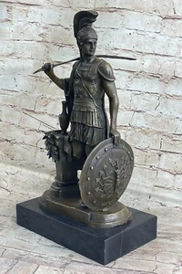Large Bronze Ancient Roman Soldier in Armor Sparta Statue 18 LBS Sculpture - Picture 1 of 10