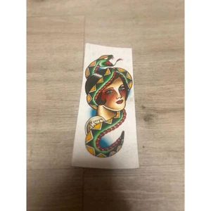 Snake Lady Tattoo Flash Sheet Karte Traditional Classic - Bild 1 von 6