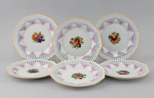 9140244 Porcelain Durchbruch-Zierteller 6 Fruit Plate Motif Schumann Um 1930 - Picture 1 of 2