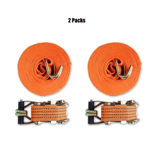 Set of 2 11000lbs Ratchet Tie Down Straps 2''x 26' Tow Straps Flatbed Straps - Picture 1 of 5