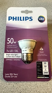 New 2-pack Philips 7W=50W Bright White Glass LED Light Bulb Par16 Flood - Picture 1 of 2