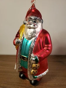 VINTAGE 9” DEPARTMENT 56 MERCURY GLASS SANTA CLAUS CHRISTMAS ORNAMENT Large - Picture 1 of 11