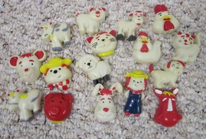 Lote De 16 Imanes De Refrigerador De Colección Plástico Granjero Gato Cerdo Vaca - Imagen 1 de 3