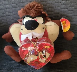 Vtg 2000 Looney Tunes Tasmanian Devil Valentines Plush Russell Stover with Candy - Picture 1 of 9