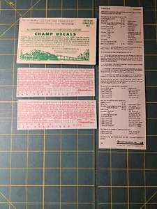 CHAMP DECALS PH-29, HO SCALE, U.P. CITY OF SAN FRANCISCO STREAMLINE PASS CAR RED - Picture 1 of 4