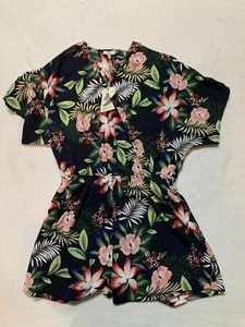 Neu mit Etikett Staffelei Anthropologie blau tropisch Blumen Cold-Shoulder? Kurzer Strampler Gr. S - Bild 1 von 15