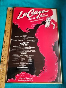 "Scheda finestra La Cage Aux Folles Palace Theater Broadway incorniciata 14"" x 22" - Foto 1 di 6