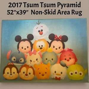 Disney Tsum Tsum Pyramid 2017 Area Rug Large 52"x36" Cyan Blue Non Skid - Picture 1 of 13