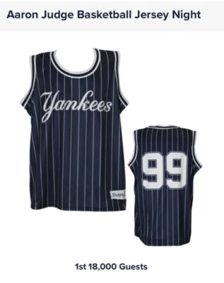 Camiseta deportiva de baloncesto Aaron Judge de los Yankees de Nueva York 99 camiseta NBA MLB 2023 XL NYY Foto 1 de 3