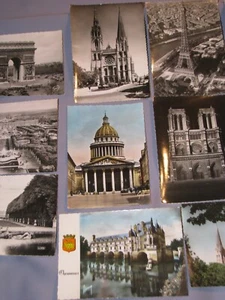 Lot of 10 Real Photo and Colorized Postcards Paris and Other Sites France 1950s - Picture 1 of 3