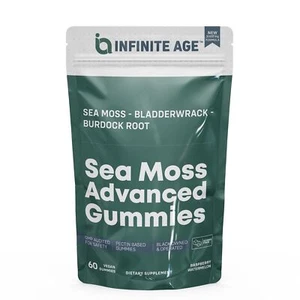 INFINITE AGE Sea Moss Advanced Gummies 60 Count - Delicious Vegan Made in USA... - Picture 1 of 6