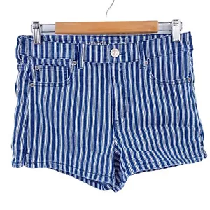Pantaloncini corti American Eagle Hi-Rise a righe next level elasticizzati taglia 10 - Foto 1 di 8