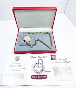 Girard Perregaux 10k Gold Filled 17 Jewels Mechanical Wind Pocket Watch 3 Chains - Picture 1 of 8