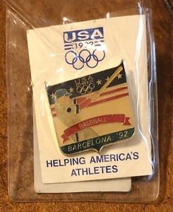 Olympische Spiele 1992 Barcelona USA Team Reversnadel Baseball Hilfe Amerika Athleten NEU - Bild 1 von 1
