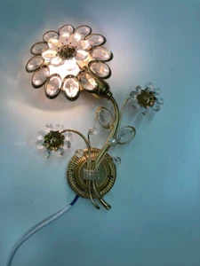 Floral Wall Lamp by Palwa Hollywood Regency 70s 80s - Picture 1 of 10