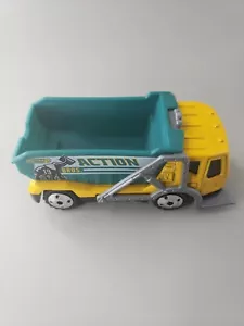 Vintage 2001 Mattel Matchbox Trash Truck Action Bros. Green Yellow - Picture 1 of 11
