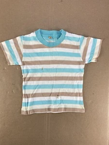 Vintage 40s 50s Kids Youth Toddler Boys Surf Skate Stripe Blank Plain T Shirt - Picture 1 of 9