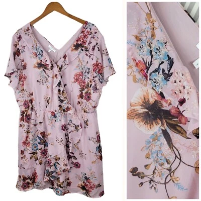 Vestido Camisa Maurices Talla Grande 1X Floral Informal Carrera Fiesta Volantes Rosa Fiesta Foto 1 de 4