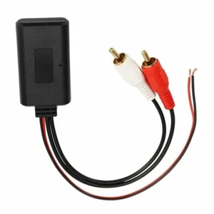 Câble dongle adaptateur Bluetooth sans fil 12V RCA AUX pour stéréo de voiture BT noir rouge - Photo 1/11