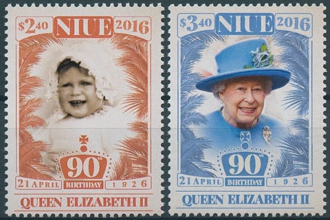 Royalty Stamps Niue 2016 MNH Queen Elizabeth II 90th Birthday 2v Set Cover