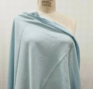 100% Cotton Crepe Fabric Light Blue By the Yard light weigh Sheer See Thru - Picture 1 of 3