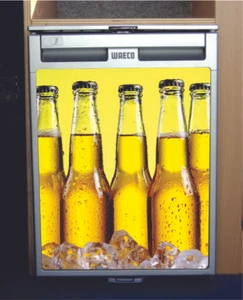 Waeco CRX50 Vinyl Fridge Sticker Wrap Print - Beer Bottles  - Picture 1 of 1