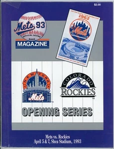 1993 New York Mets Vs Colorado Rockies Opening Series Program 1st Game - Picture 1 of 2