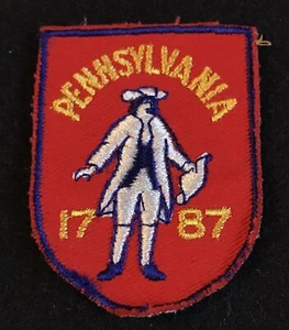 Parche de viaje de recuerdo vintage de Pennsylvania 1787 fecha que ratifica la Constitución - Imagen 1 de 3