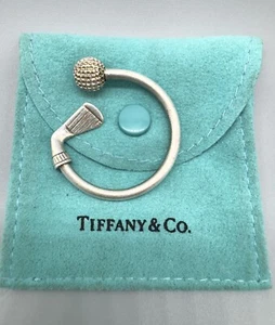 Tiffany & Co 925 Sterling Silver Golf Club Ball Key Ring - Picture 1 of 13