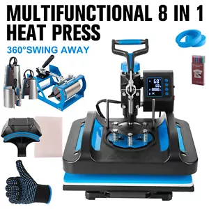 Hitze Presse Maschine 8 in 1 15"x12" Sublimation Transfer T-Shirt/Becher/Platte Hut - Bild 1 von 13