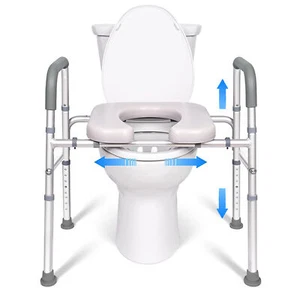 Erhöhter Toilettensitz mit Griffen 300lbs, Toilettensitzerhöhung für Senioren - Bild 1 von 18