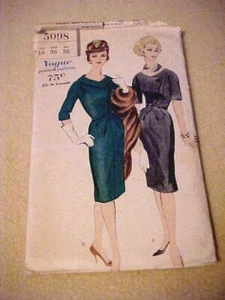 Vestido Vogue 1960 para dama 1 pieza patrón 5098 - Imagen 1 de 5